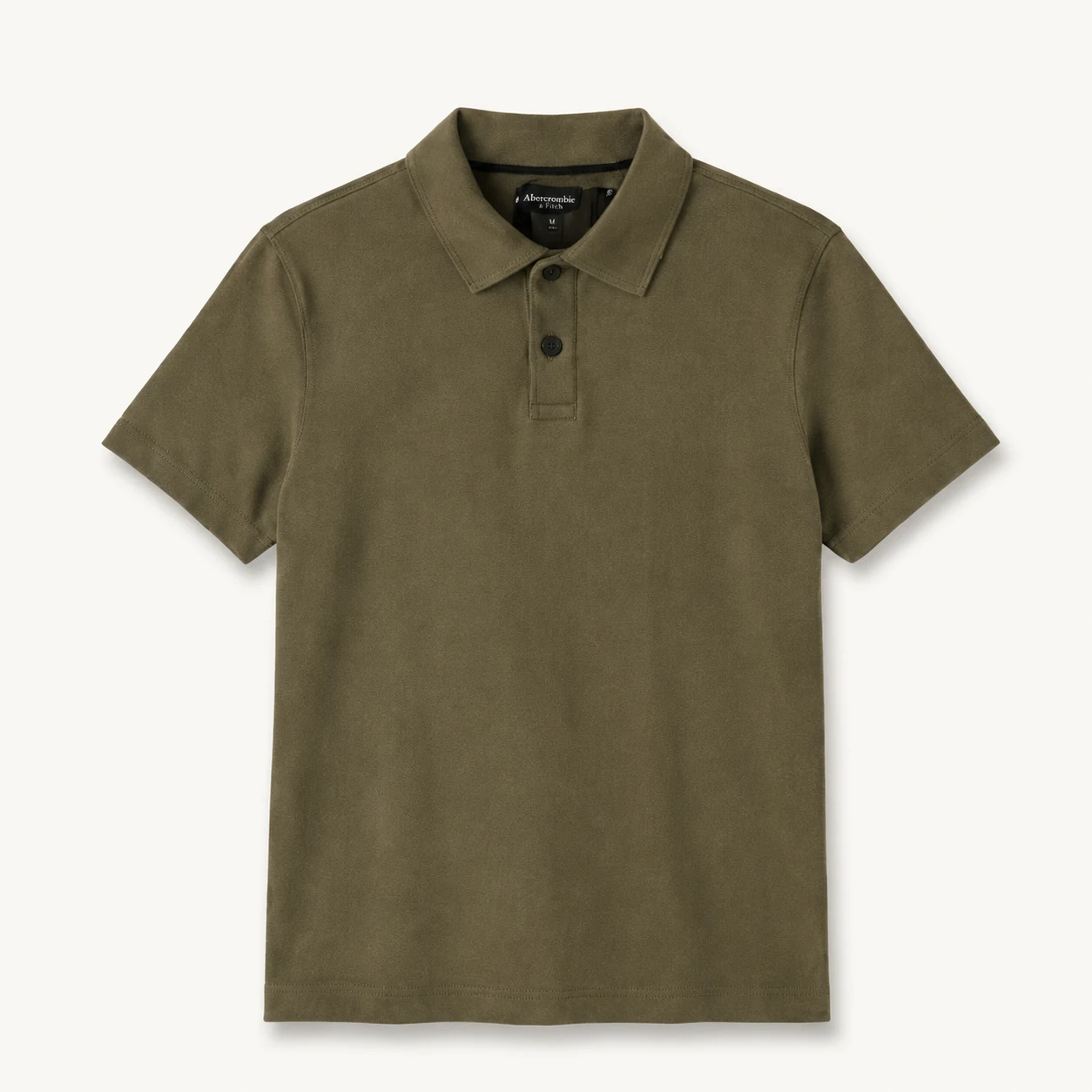 Camiseta tipo polo verde olivo con cuello y botones